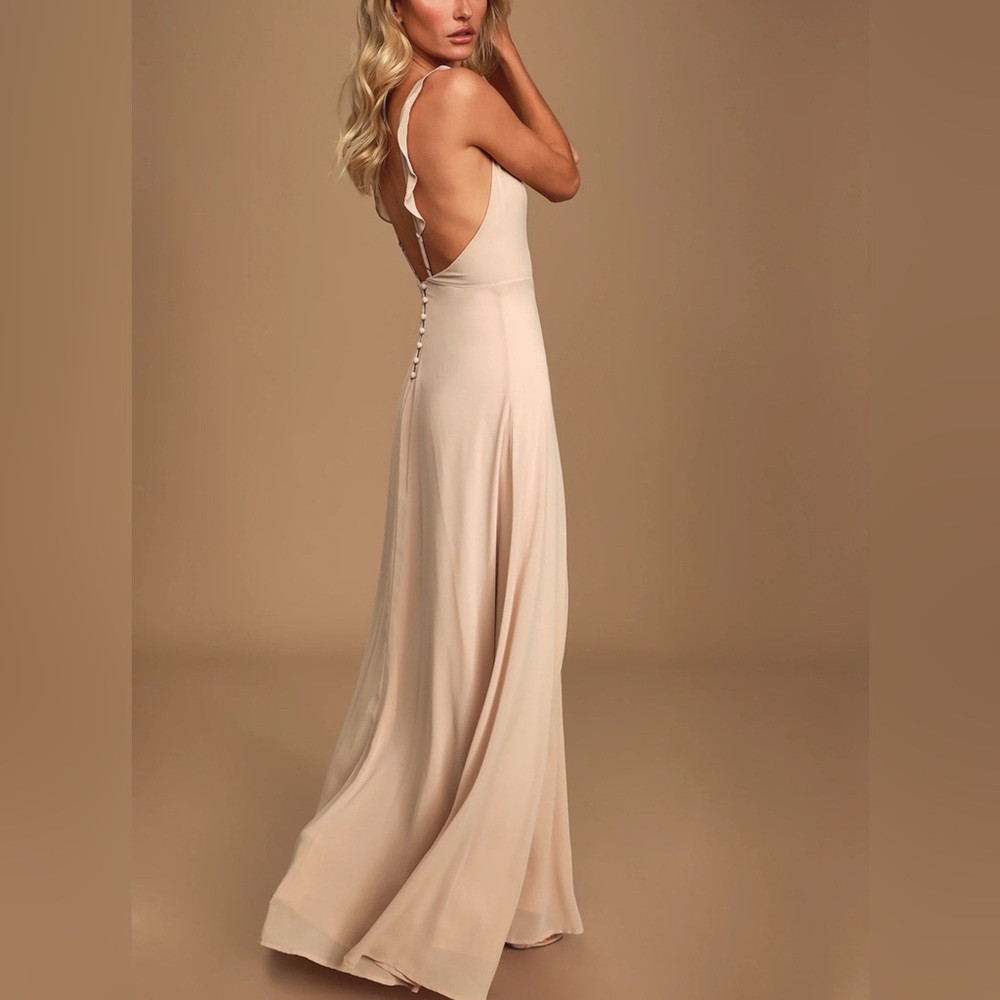 Lulus / Meteoric Rise Blush Maxi Dress / small / blush pink - Picture 3 of 17